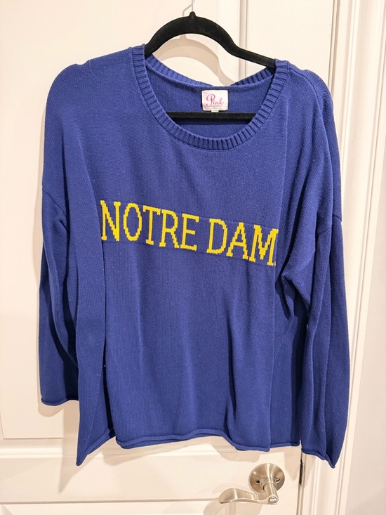 Pink Pineapple Sweaters - Notre Dame Women's Blue Crewneck Sweater